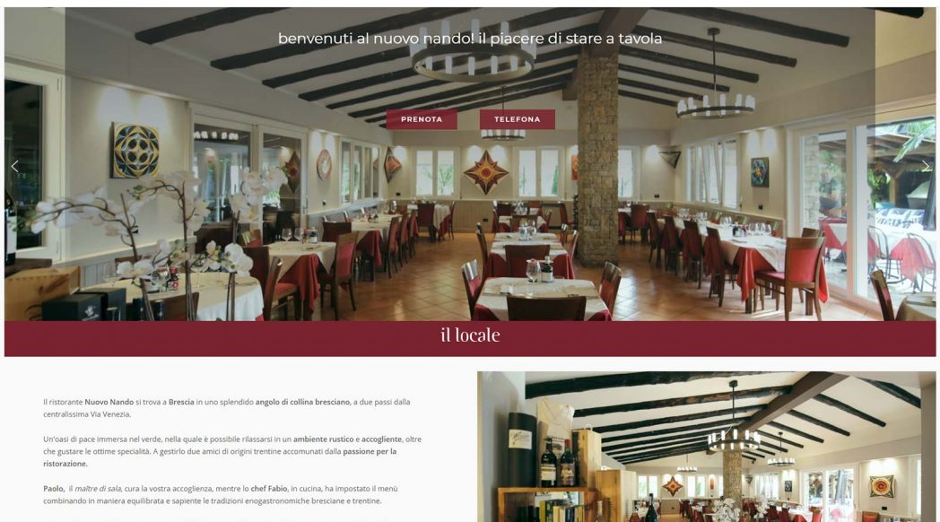 Sito web del Ristorante Nuovo Nando di Brescia