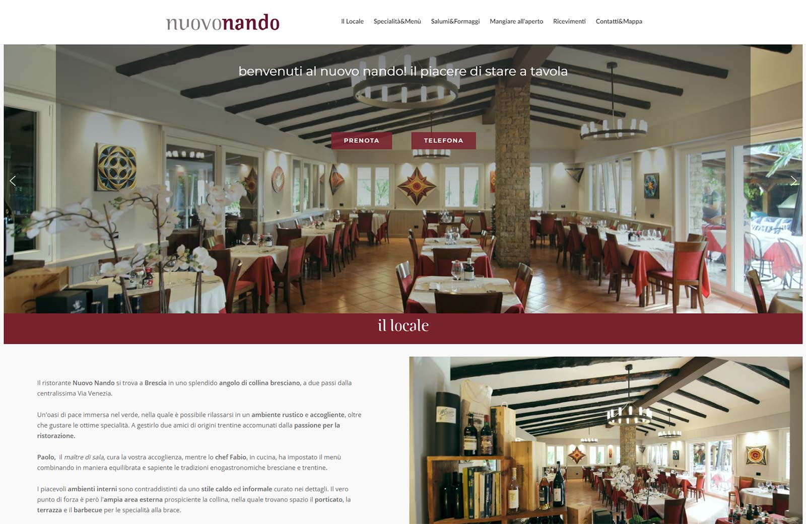 Sito web del Ristorante Nuovo Nando di Brescia